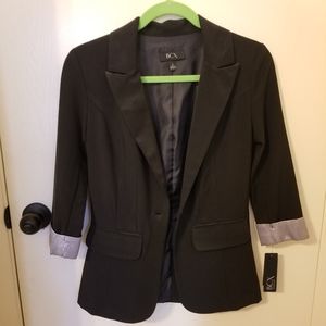 BCX -Blazer Jacket - Black 3/4 Sleeve - Cuffs - SM